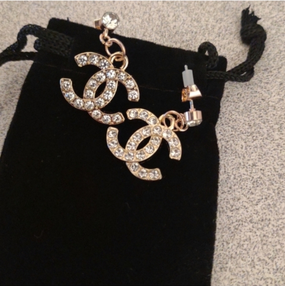 Elegant Gold and Silver Crystal Earrings